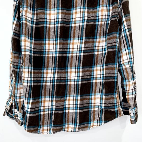 OLD NAVY Vintage Flannels Cotton Long Sleeves in Brown & Blue size S - Picture 7 of 8